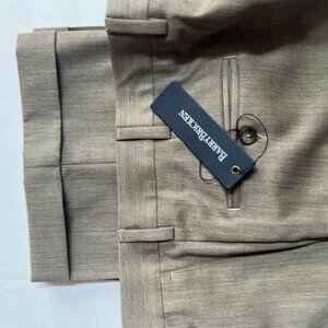 Barry Bricken Men's Beige Wool Pleated Dress Pants